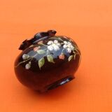 1920s Violet vase Shape ball with collar Polychrome terracotta ..