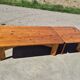 Vintage set pine coffee table and corner table