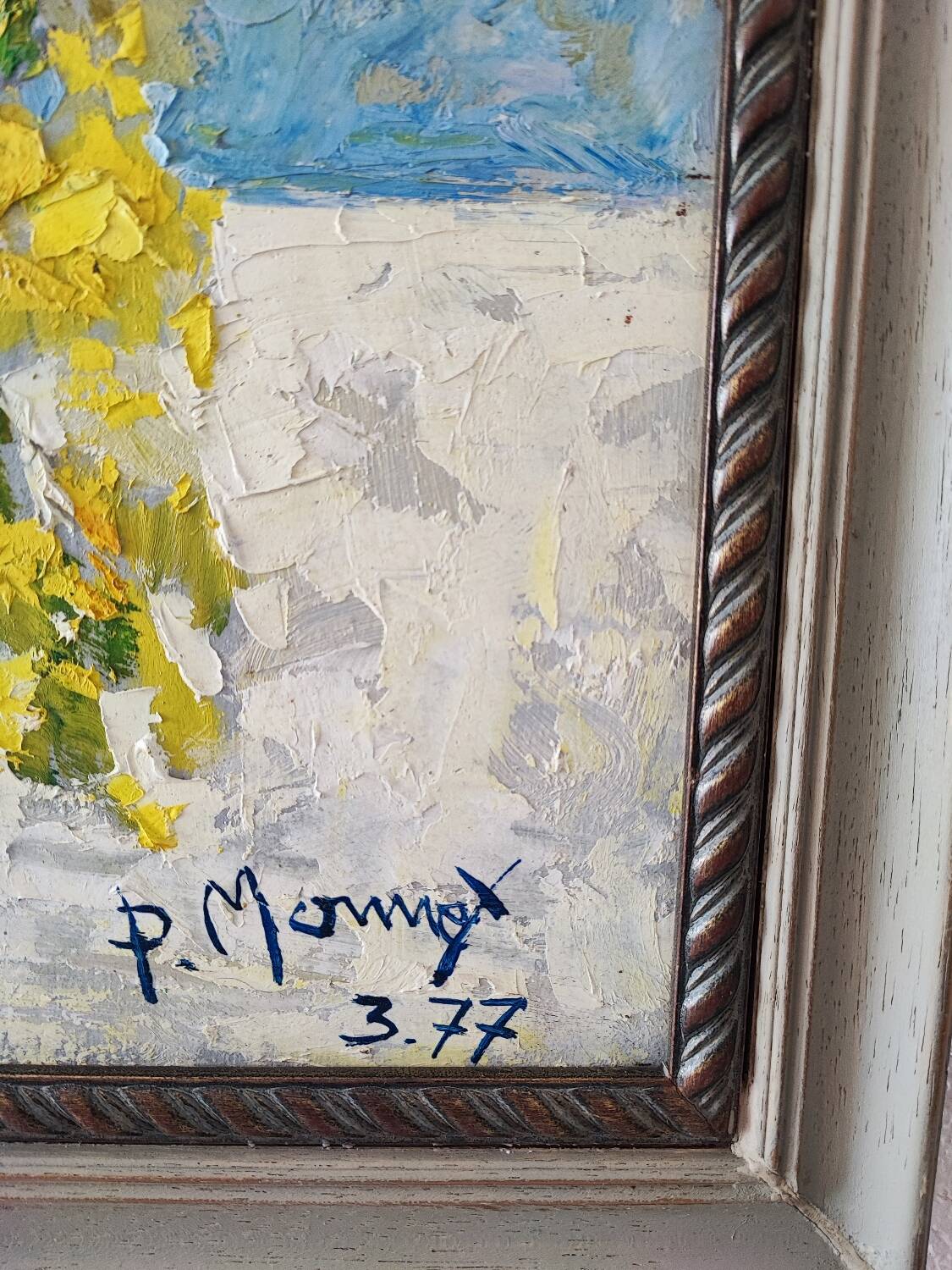 Peinture à l'huile - Bouquet de P. Monnet