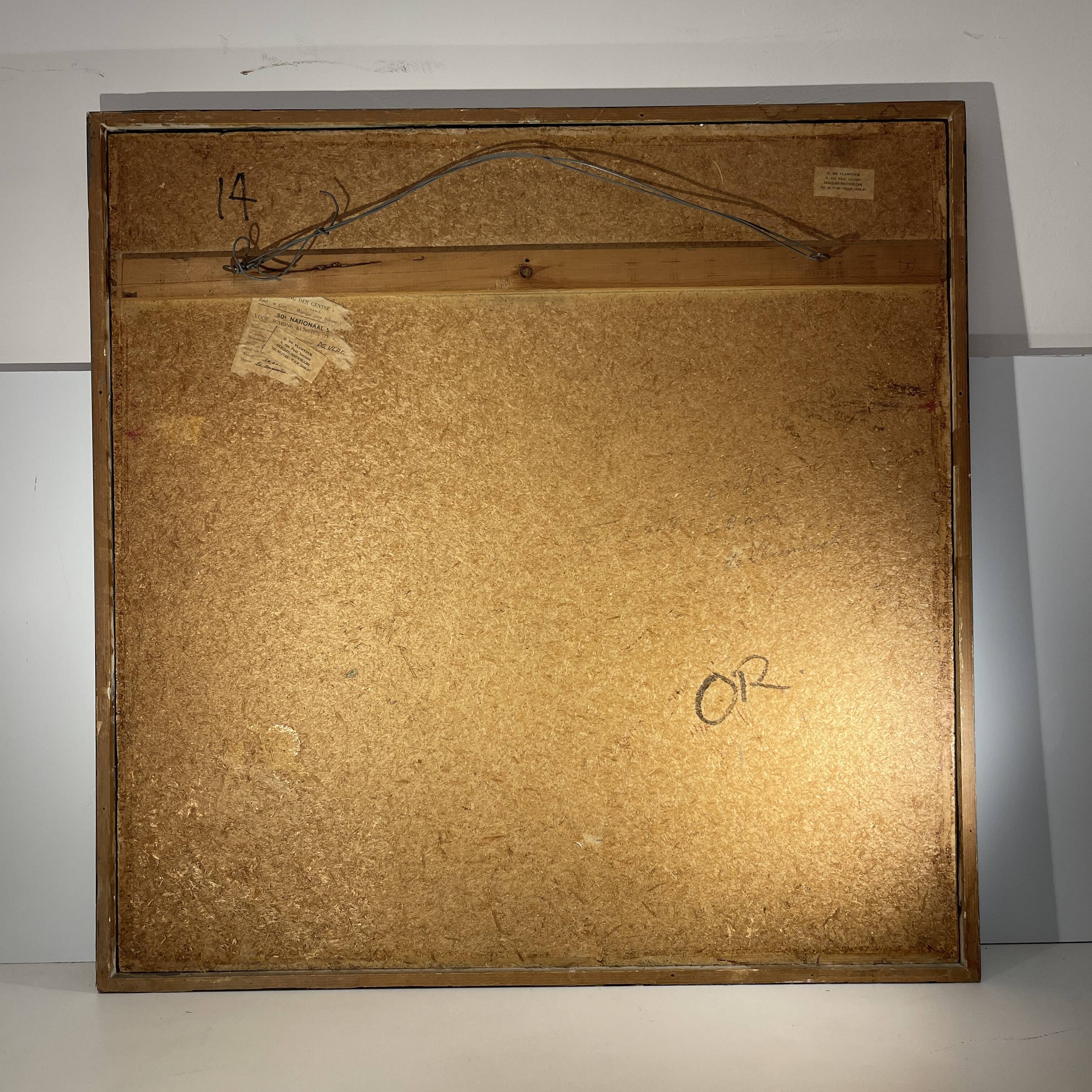 Abstract painting, Georges (Géo) De Vlamynck, oil on panel, ca 1960