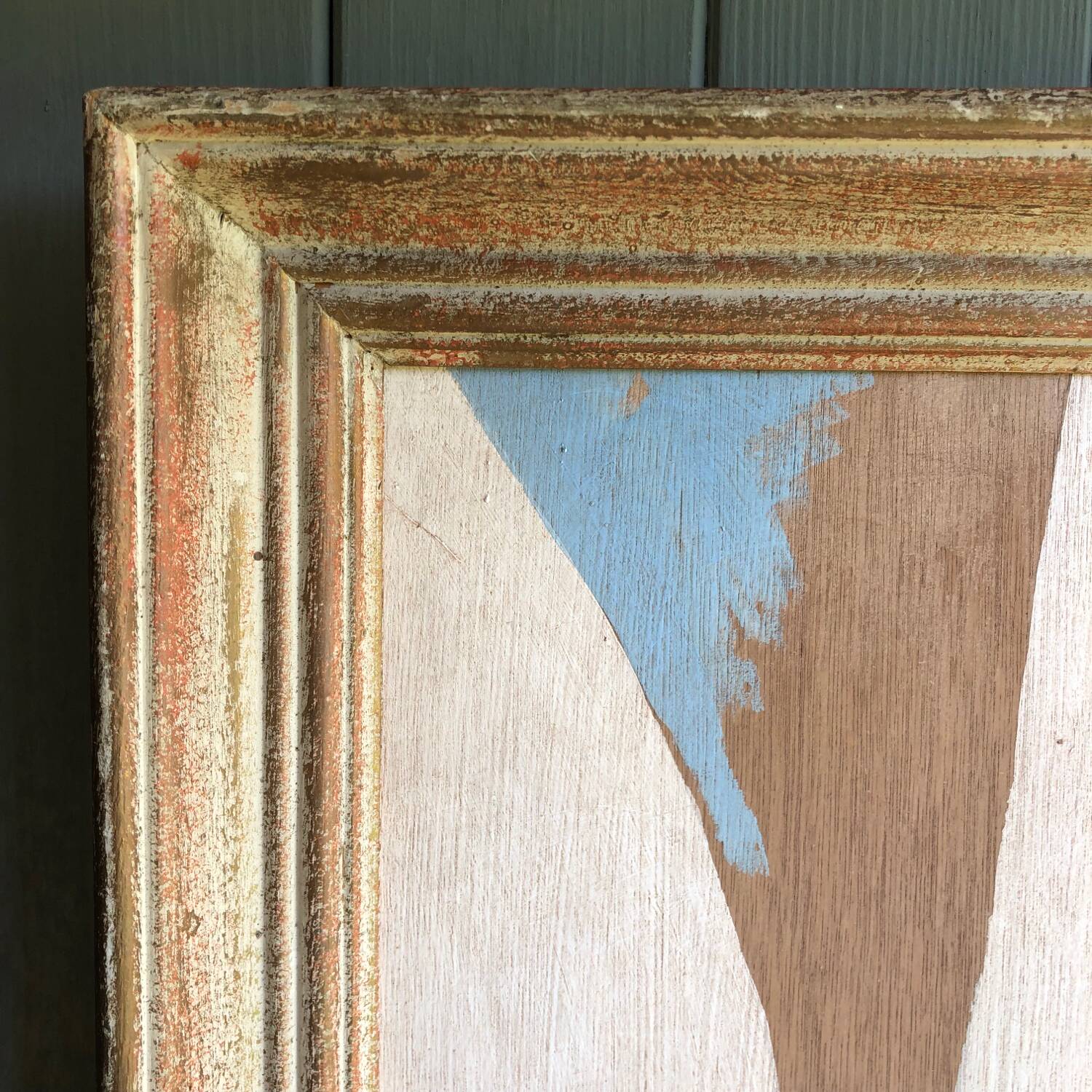 Abstract painting on wood panel