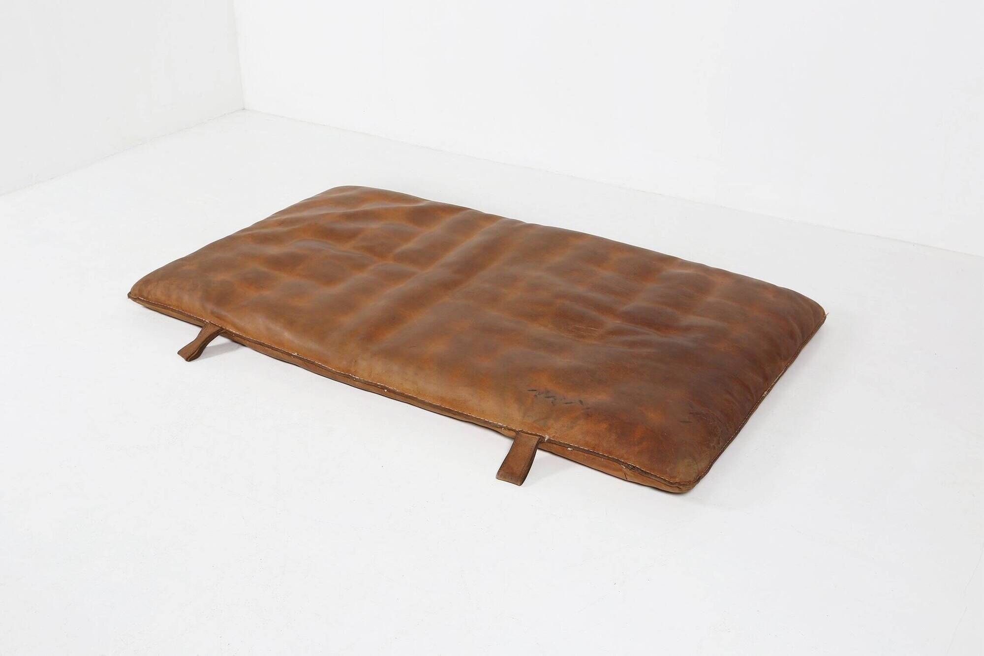 Vintage Thick Leather Gym Mat, 1930s
