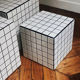Side table cube piece of sofa tile mosaic white joint black ora 30x30xh40cm
