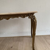 Marble and brass coffee table