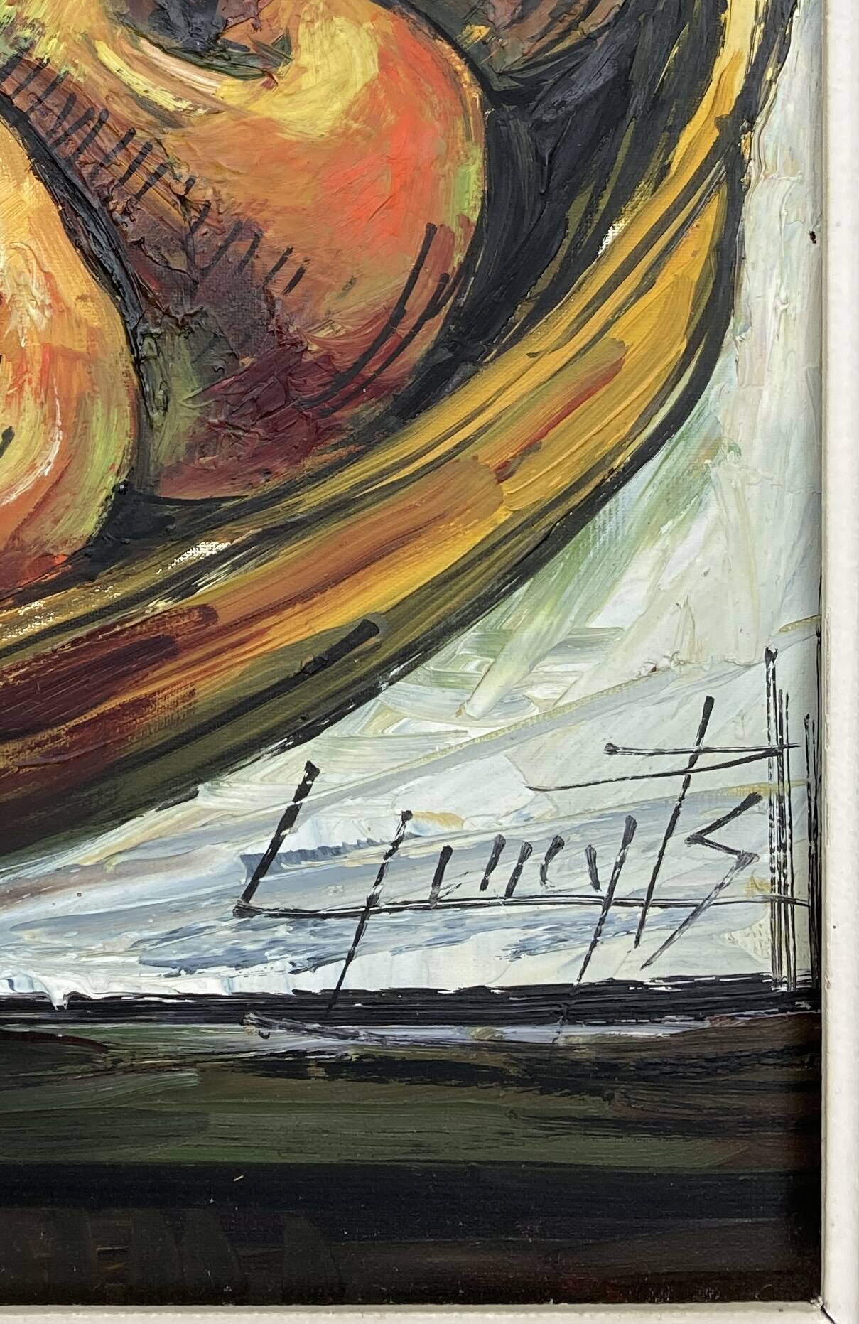 Vintage painting - Still life - apples - French New Realism