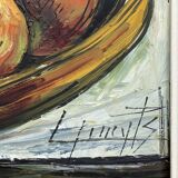 Vintage painting - Still life - apples - French New Realism