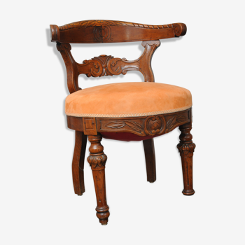 Armchair original circa 1900 wooden carved and sitting