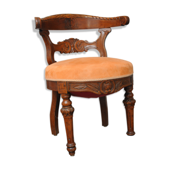 Armchair original circa 1900 wooden carved and sitting