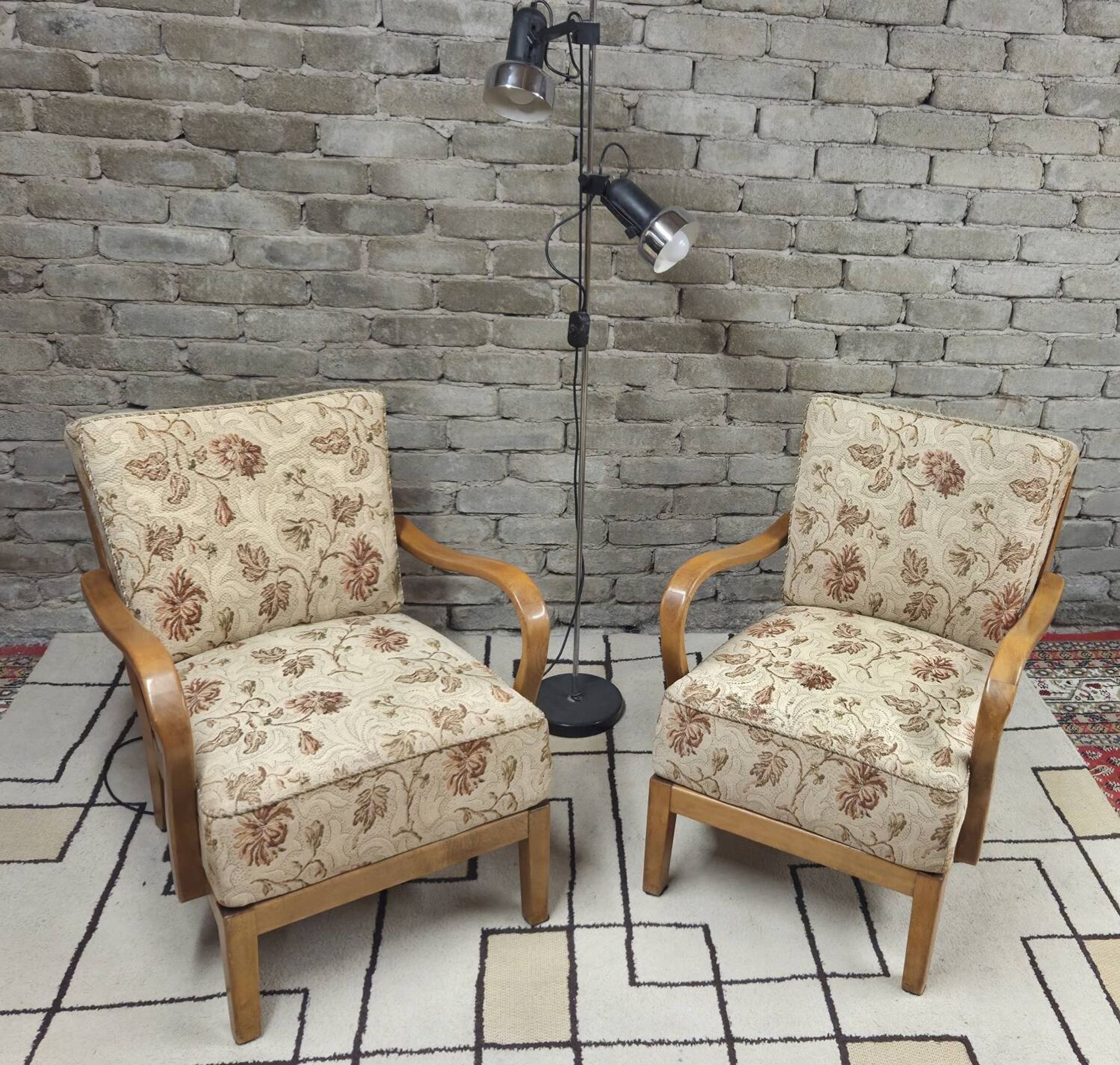 Pair of vintage Scandinavian armchairs from the 60s-70s.