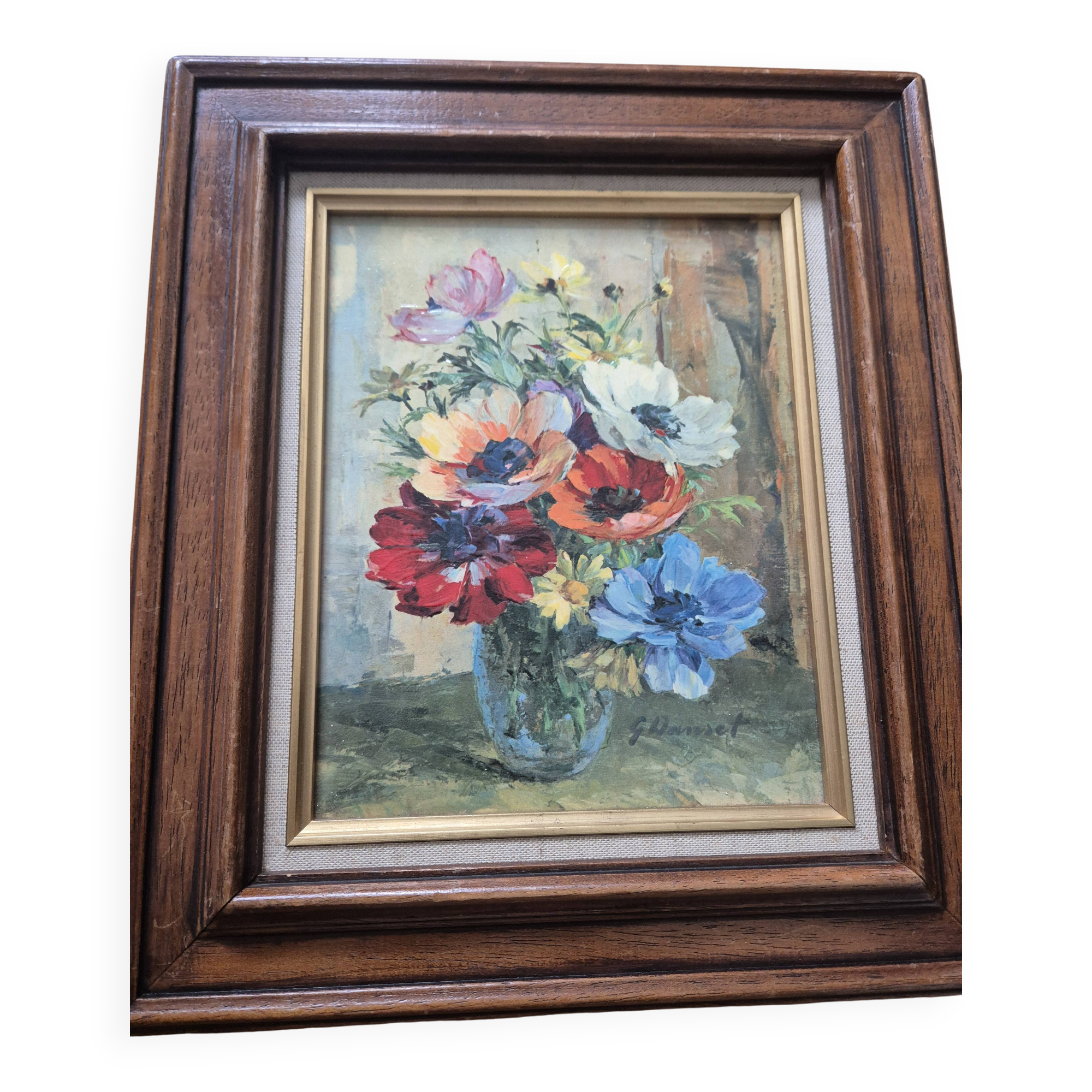 Original oil – Flower bouquet signed, Guido Hanset (1910-1992)