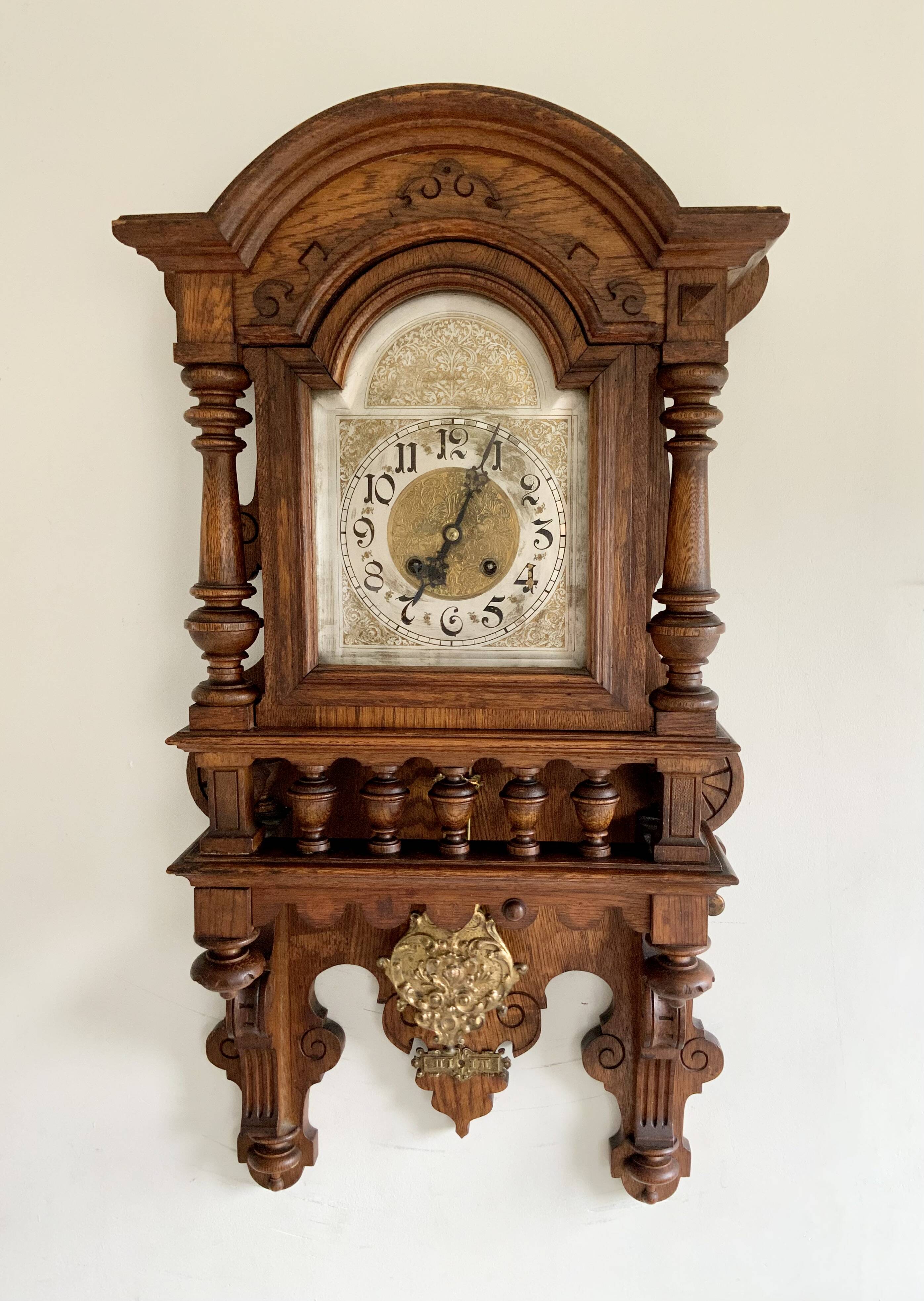 Antique Gustav Becker Freiburg Regulator Oak Case Clock, Germany, 1900s