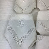 6 Antique Linen Napkins monogram