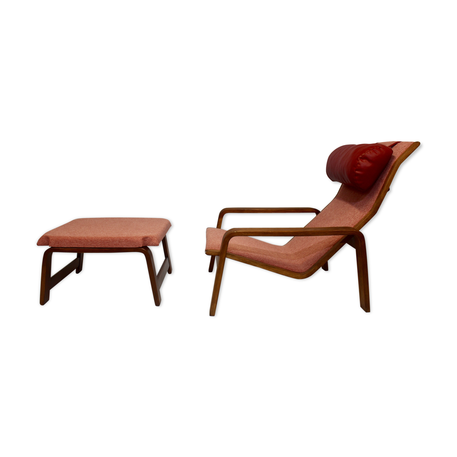 Pulkka chair and ottoman by Ilmari Lappalainen for Asko, 1963