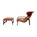 Pulkka chair and ottoman by Ilmari Lappalainen for Asko, 1963