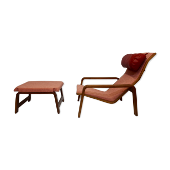 Pulkka chair and ottoman by Ilmari Lappalainen for Asko, 1963