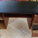 Vintage desk three drawers and a door with shelf