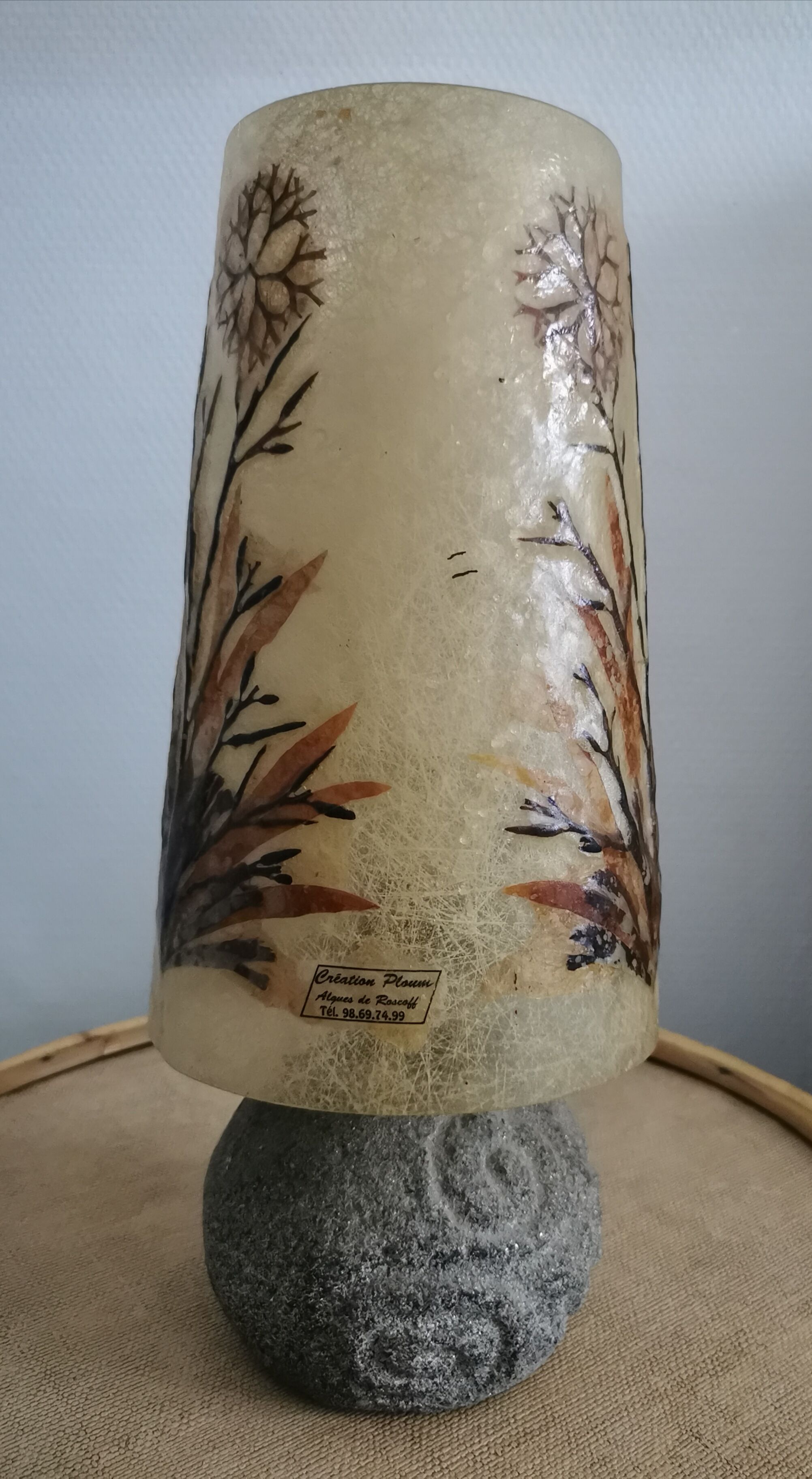 Stone and seaweed herbarium lamp