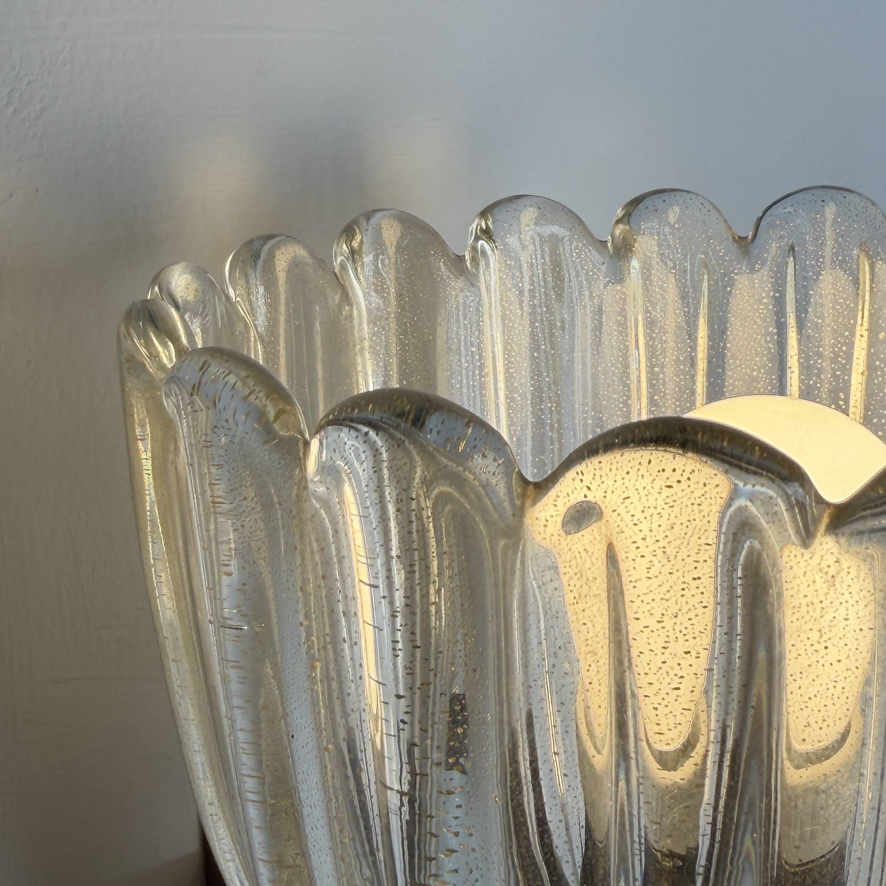 Pair of Murano glass wall sconces by E. Barovier, Italy 1940