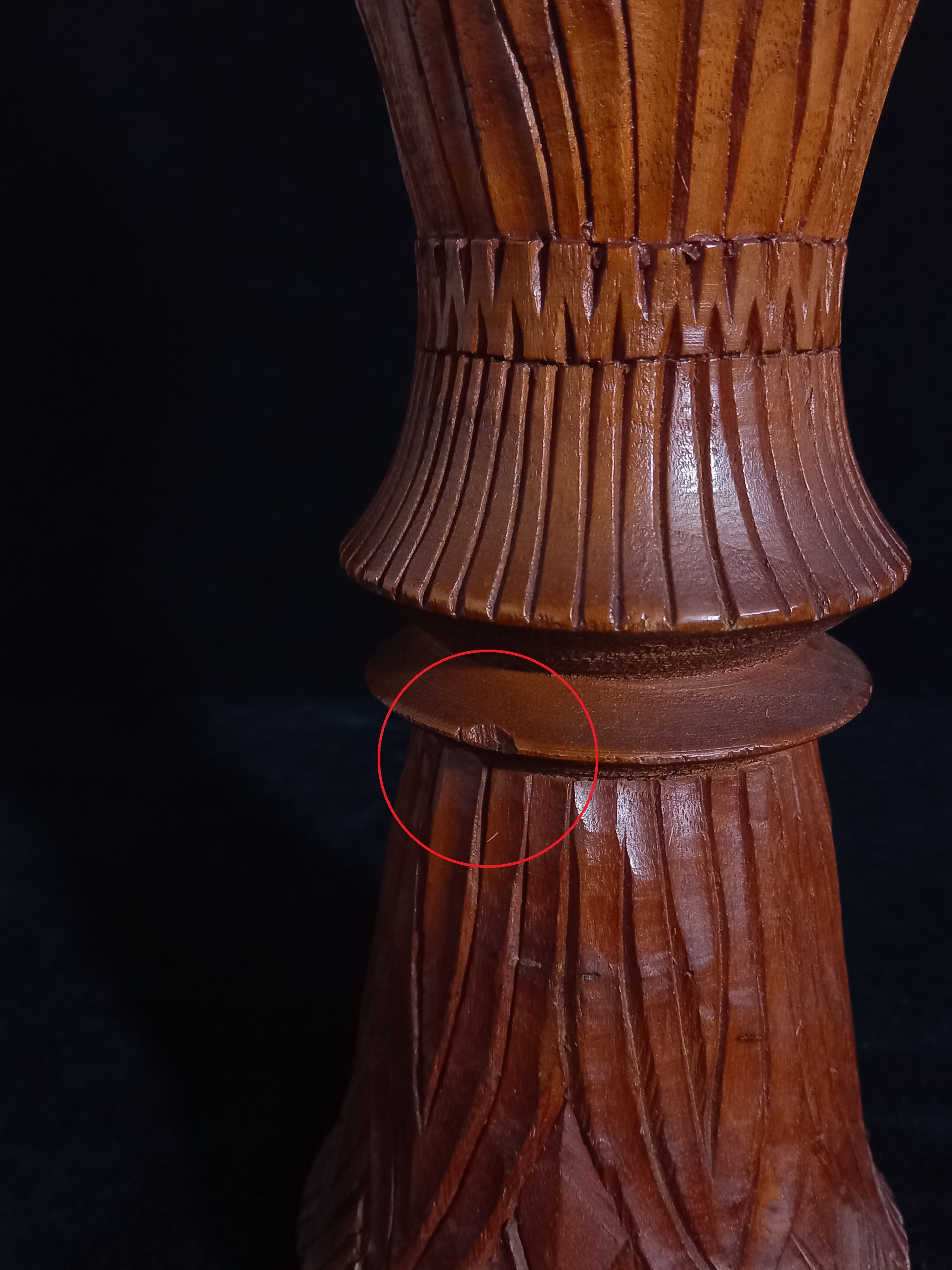 Exotic vase in carved wood