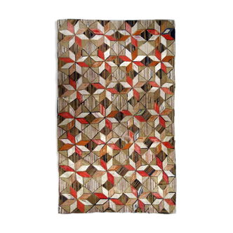 Former carpet American geometric Hooke 146x234cm 1900