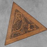 Art Nouveau Carved Wood triangular Side Table, France ca. 1915