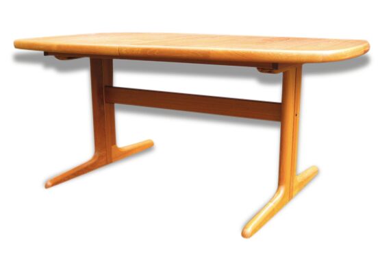 Oval Scandinavian teak dining table