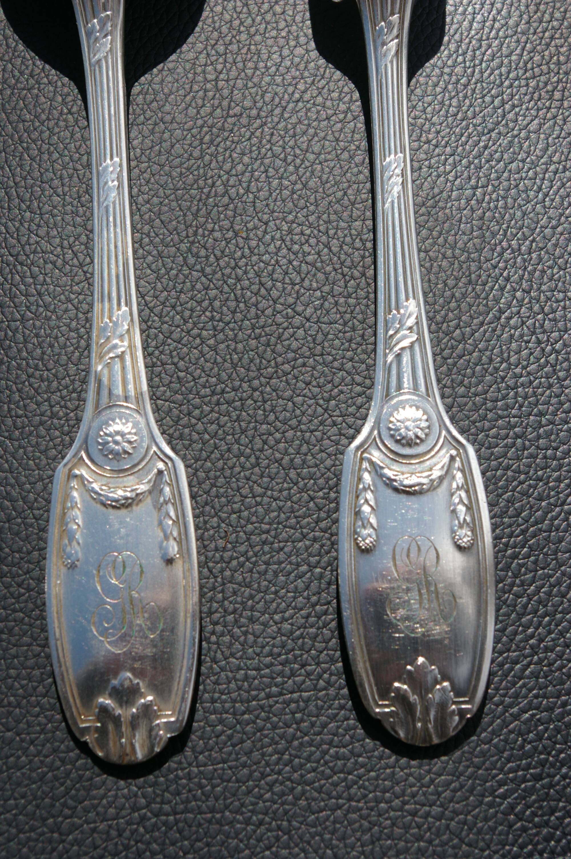 12 Dessert Cutlery Sets (forks + spoons) CHRISTOFLE MARIE-ANTOINETTE