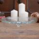 Round decorative glass tray with leaf pattern