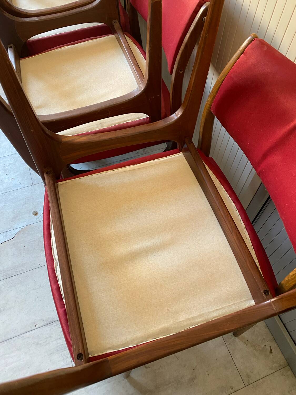Set of 6 Scandinavian teak chairs from the 1960s