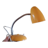 VINTAGE DESK LAMP - Yellow metal movable steel arm
