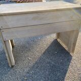 Desk in cream and blue patinated pine