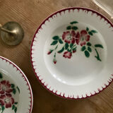 Set of 5 old flat plates Epernay Sarreguemines Digoin