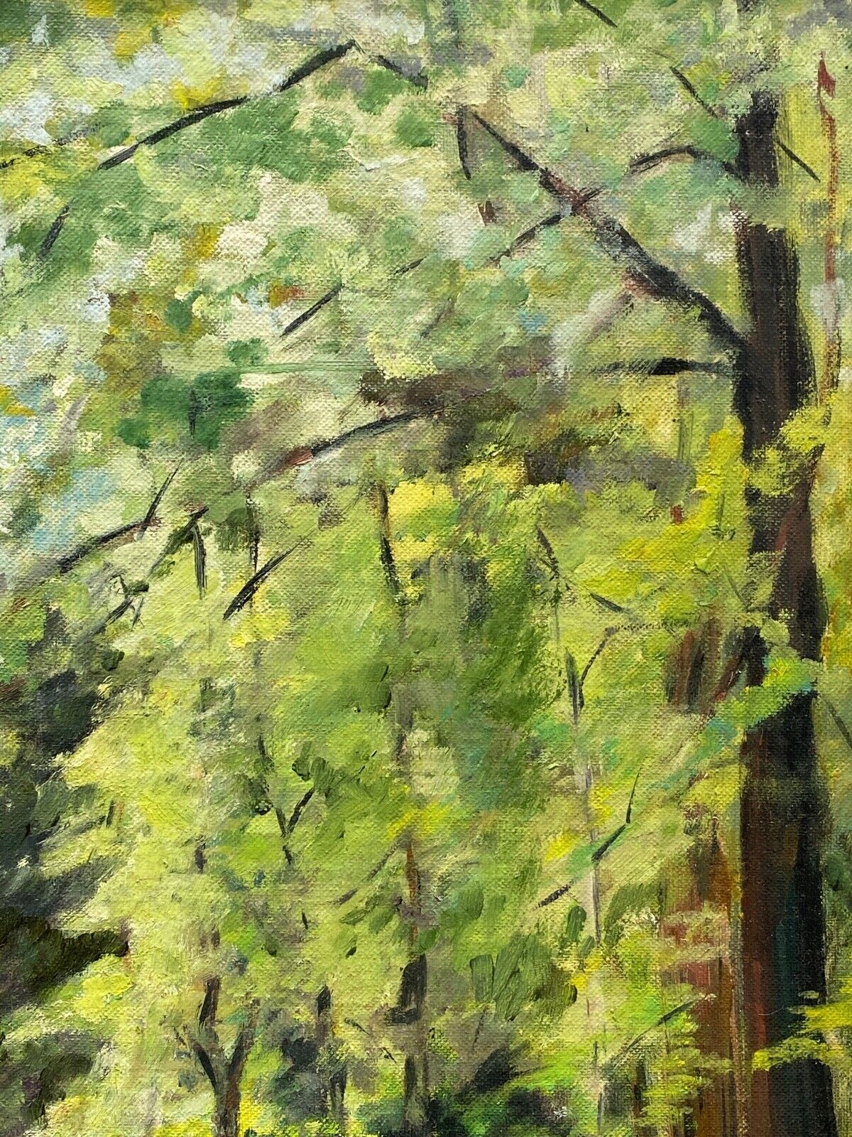 Huile sur carton par alice warder xxe sous bois