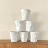 Six cups, glazed terracotta