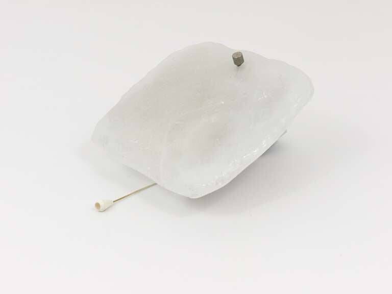 Midcentury wall sconce Kalmar in frosted ice glass, Austria, 1960s