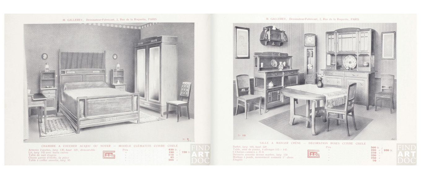 Art nouveau bedside by Mathieu Gallerey in mahogany, circa 1920