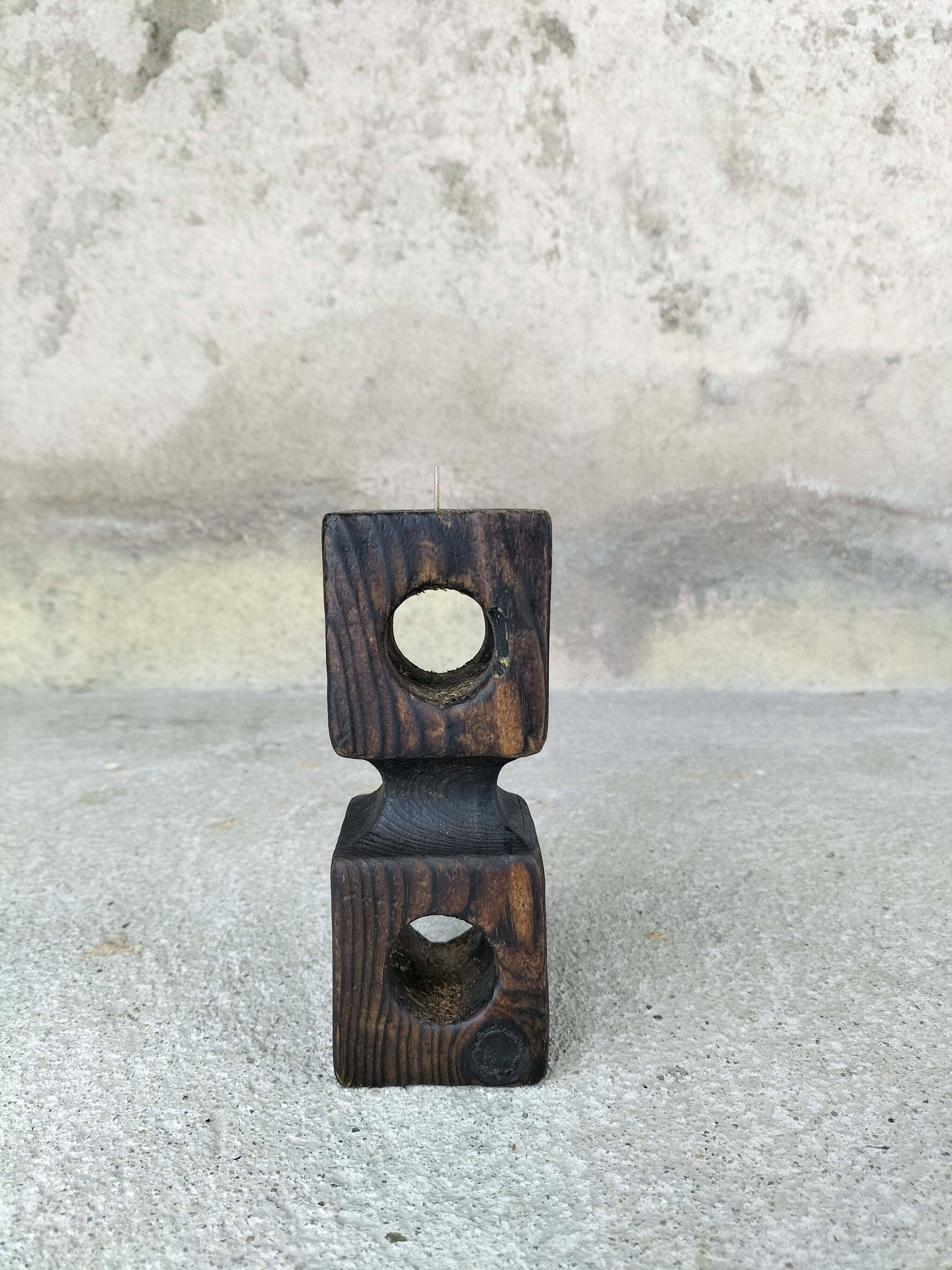 Vintage wooden candle holder.