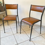 2 original vintage 1960s Mullca 510 adult school chairs