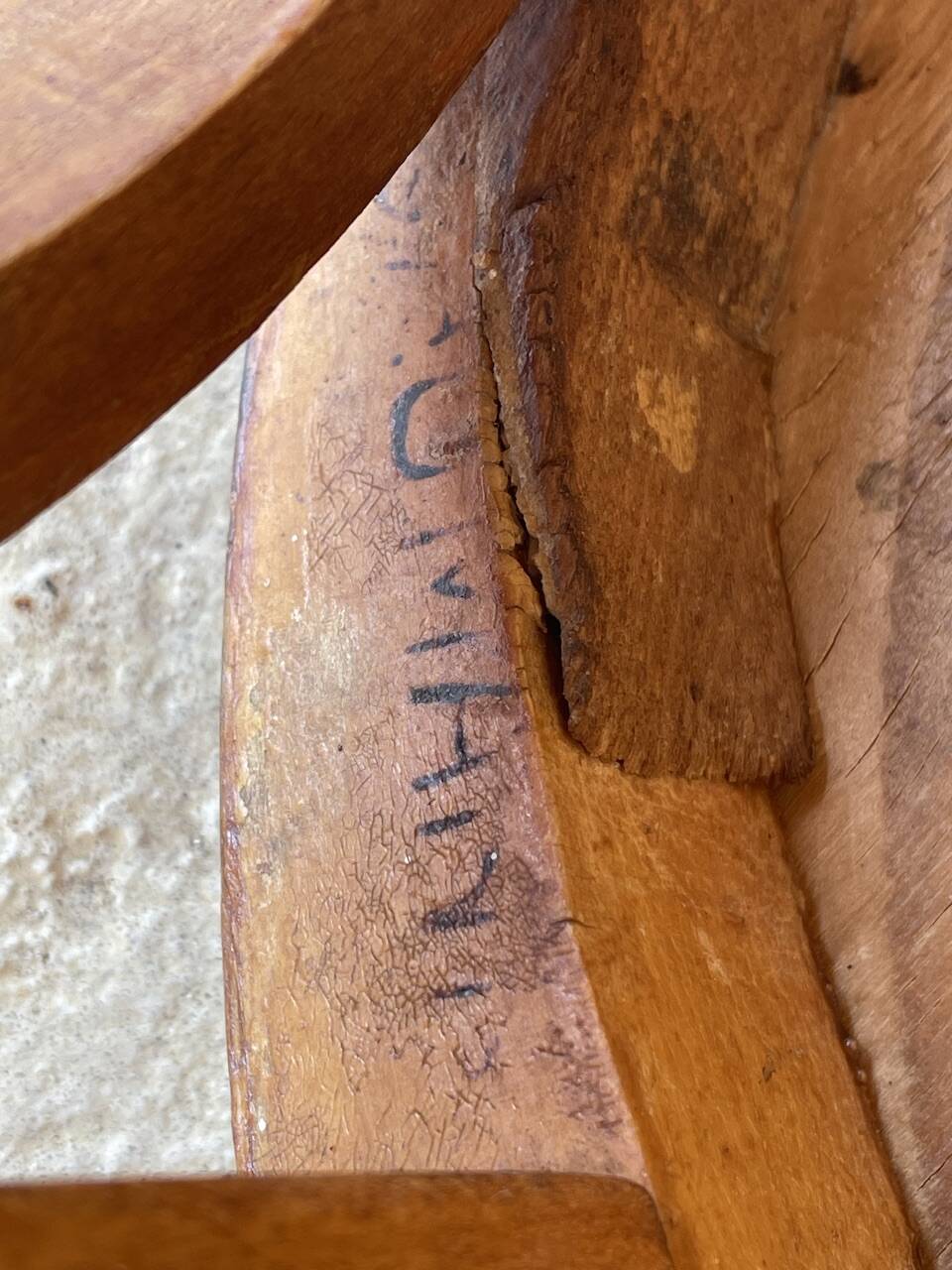 Vintage Curved Wood Stool, Baumann, Circa 1950s/1960s