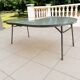 Folding oval table - height adjustable - metal and laminate - 60s/70s.
