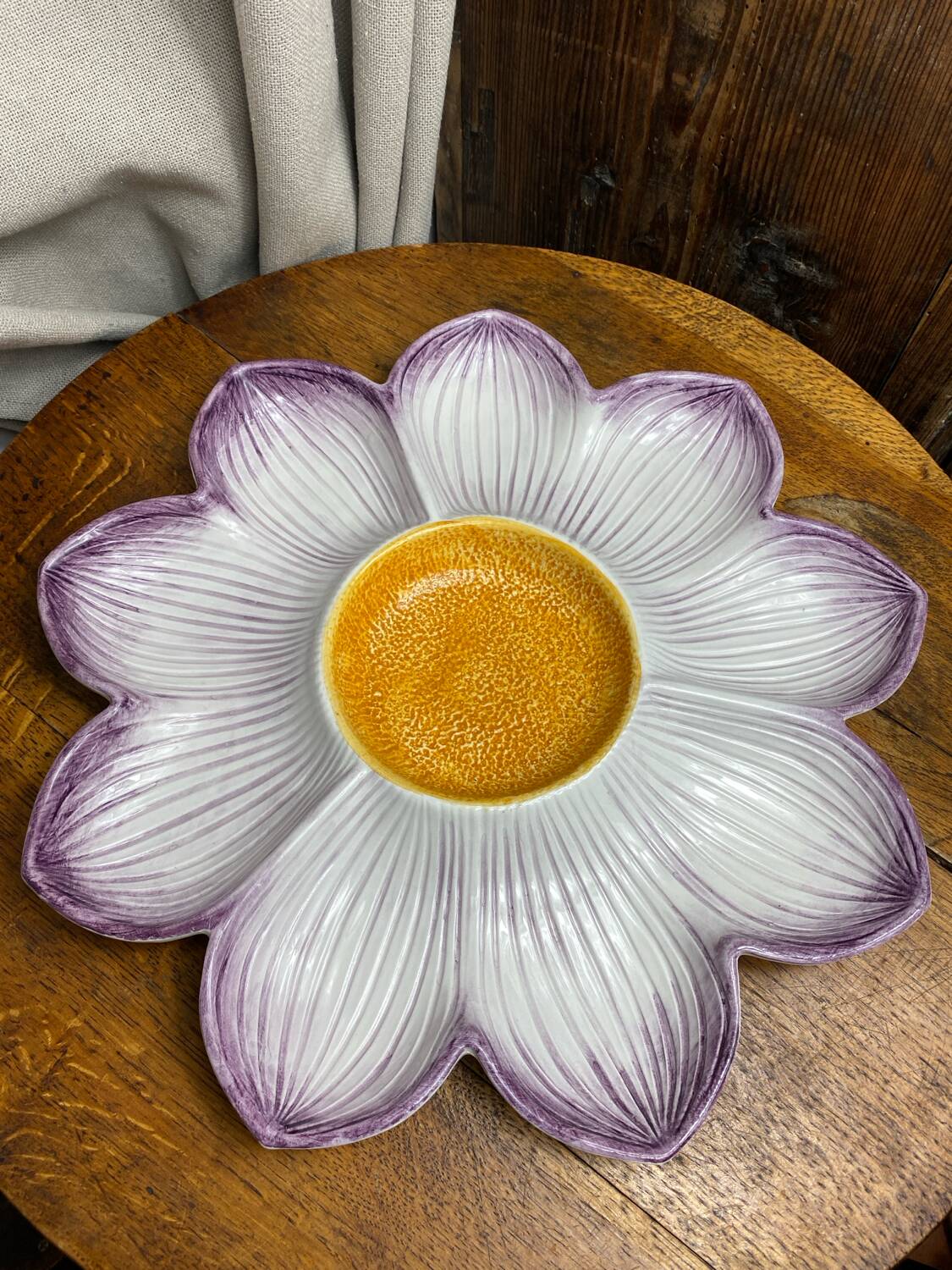 Compartmented tray in Italian ceramic