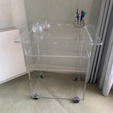 Designer plexiglass side table