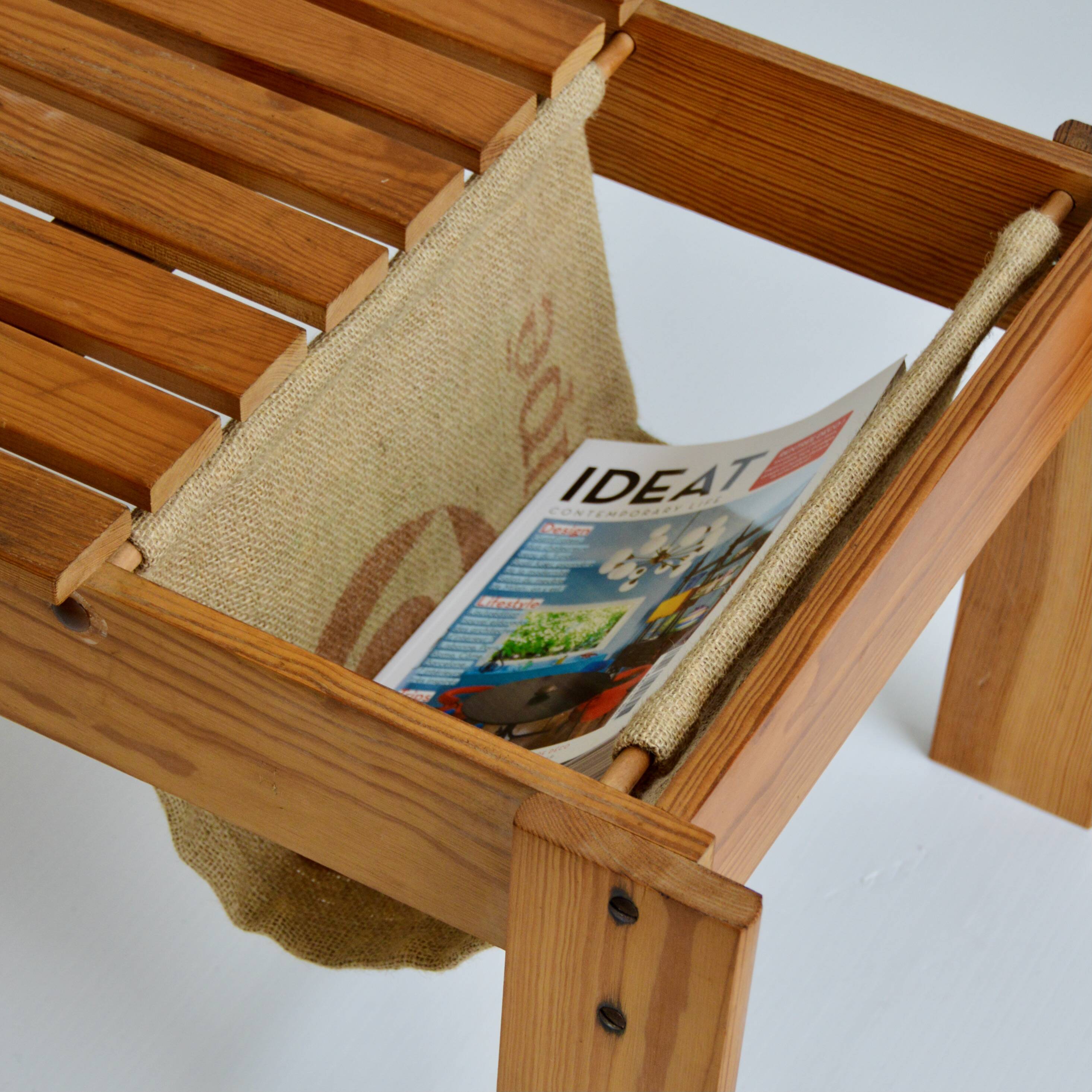 Table basse / Porte journaux Brutaliste vintage 1960 / 1970