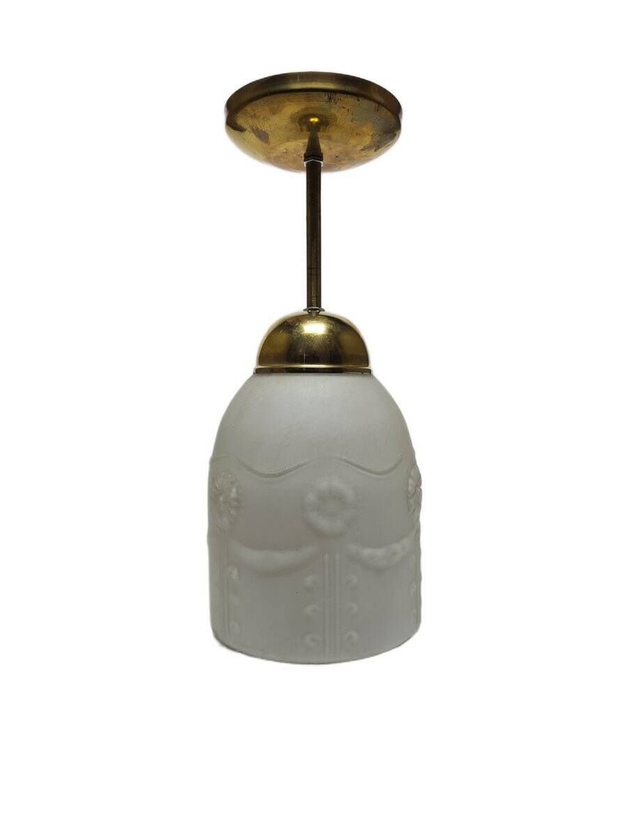 Vintage pendant lamp in glass, Poland, 1960s