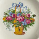 5 Limoges Porcelain Dessert Plates with Bow, Flowers and Basket