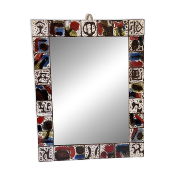 Miroir en céramique des années 60