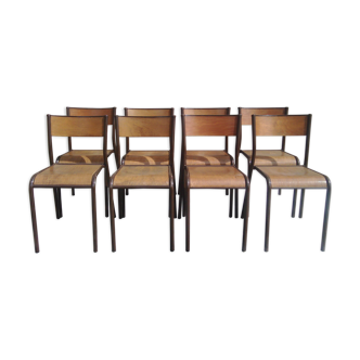 Series 8 vintage school chairs Mullca
