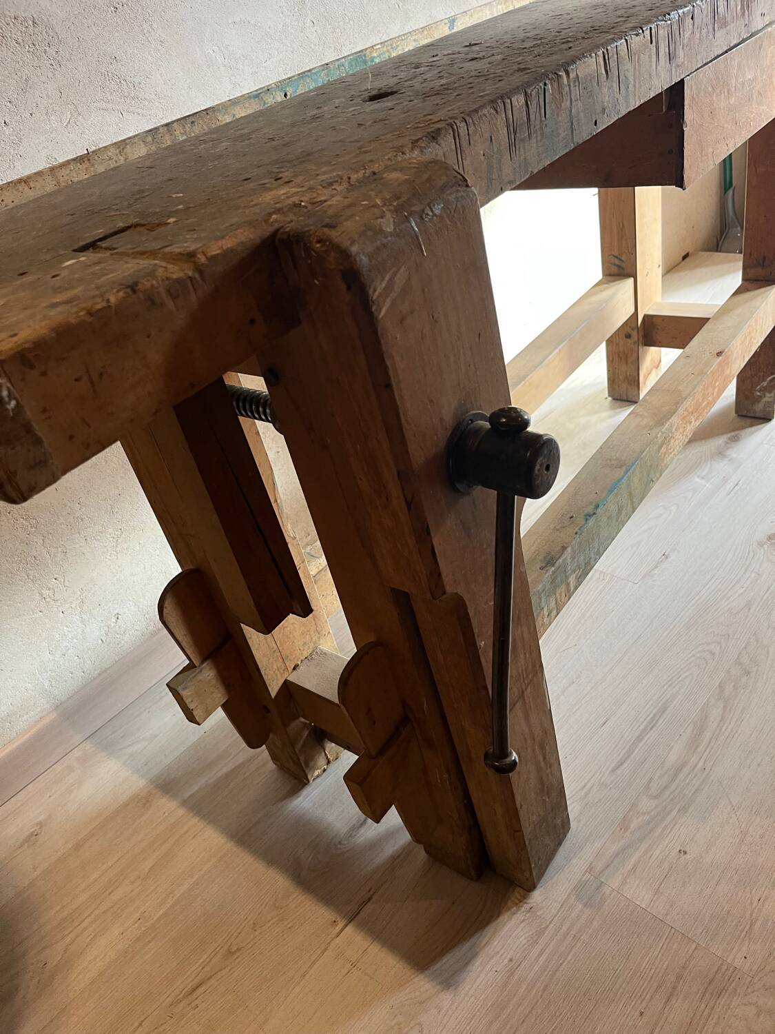 Old wooden workbench