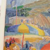 Canvas signed by Paul Braudey – Beach scene, oil on canvas 61 × 38 cm