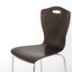 1 of 2 Vintage Plywood Dining Chairs, 1980s German Design, Metal Legs